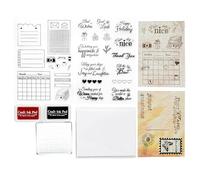 CraftyManor Planner Stamps for Journaling, Clear Stamp for Scrapbooking, Card Making Supplies Set for Crafting, DIY, Photo Album Decor & Junk Journal 5.8x8.3in (Border + Text Set)