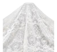 CRAFTYMELODY 1 Yard White Lace Ribbon Vintage Trim 51 Inches Wide Crochet Lace Trim Cotton Sewing Ribbon for Garment Accessories DIY Craft Scrapbooking Gift Package Wrapping Bridal Wedding Decoration