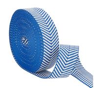 CRAFTYMELODY 10 Yards Marine Blue Striped Webbing Ribbon 1-1/2Inch Arrow Pattern Polycotton Ribbon Arrow Patterned Webbing Strap Jacquard Ribbons for DIY Sewing Craft Clothing Decoration Accessory