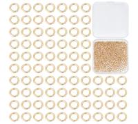 CRAFTYMELODY 1000Pcs 4mm 18K Gold Open Jump Rings Stainless Steel Bulk Jump Rings Small Connecting Metal Jewelry Connectors for Jewelry Making Necklace Earrings Repair