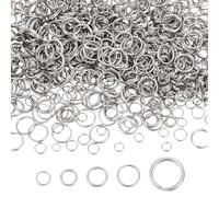 CRAFTYMELODY 1000Pcs 5 Style Stainless Steel Double Loops Split Rings Mini Round Jump Rings Small Assorted Key O Ring Connector for Keychains Necklaces Bracelets Earrings Jewelry Making DIY Crafts