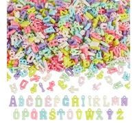CRAFTYMELODY 1000Pcs Acrylic Letter Charms Opaque Mixed Letters Pendants Colorful Cute Alphabet Hanging Dangle Charm Beads for Bracelets Necklaces Jewelry Making Finding Supplies DIY Craft