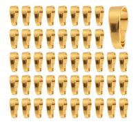 CRAFTYMELODY 100Pcs Snap on Bail Metal Pinch Bail Hooks Clip Clasp Bead Pendant Connector Dangle Charm Jewelry Finding for Necklace Bracelets Jewelry Making Accessory Supplies Golden