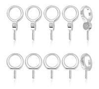 CRAFTYMELODY 10Pcs 2 Styles Screw Eye Pins 925 Sterling Silver Screw Eye Pins Silver Eyes Pin Peg Bail Cup Pearl Pendant Bails Pendant Connectors for Half Drilled Beads Jewelry Making Crafts