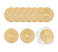CRAFTYMELODY 10Pcs Alloy Yes/No Decision Coin Challenge Coin Decision Maker Flip Portable Double Sided Making Flipping Funny Heads and Tails for Man Women Party Game Holiday Office Gold