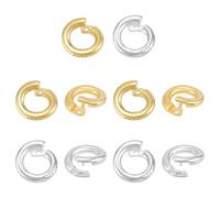 CRAFTYMELODY 10Pcs Locking Jump Rings 2 Colors 925 Sterling Silver Open Jump Ring 24K Gold Plated 6mm O Ring Connector for Keychains Necklaces Bracelets Earrings Jewelry Making DIY Crafts