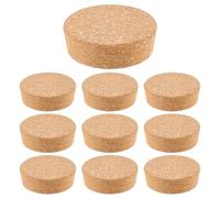 CRAFTYMELODY 10Pcs Natural Wine Corks 2.36 Inch Flat Round Cork Stoppers Natural Soft Wood Cork Plugs Bottle Mouth Sealing Bottle Tampions for Wine Bottles Glass Jars Holiday Gifts Party Decorations