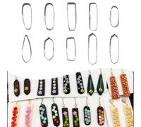 CRAFTYMELODY 10Pcs Polymer Clay Cutters 10 Shapes Boho Clay Cutters Model Clay Earrings Cutter Stainless Steel Earring Cutter for Earrings Bracelet Necklace Jewelry Making Tools