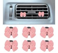 CRAFTYMELODY 12 Sets Bow Air Vent Clips Pink Bowknot Air Fresheners 35x41x16.5mm Cute Car Decoration Accessory Refillable Outlet Diffuser for Men Women Car Interior Decoration Gifts