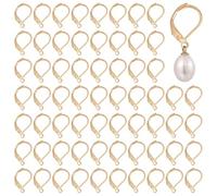 CRAFTYMELODY 120Pcs 18K Gold Plated Lever Back Earring Findings, 10x15mm Leverback French Earring Hooks Stainless Steel Dangle Ear Clasps Wires