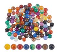 CRAFTYMELODY 120Pcs 8 Colors Natural Stone Beads 8mm Banded Agate Beads Rondelle Loose Spacer Bead Crystals Polished Round Gemstone Bead Bulk for Bracelets Necklace Earrings Jewelry Making DIY Crafts