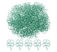 CRAFTYMELODY 120Pcs Four-Leaf Clover Shaped Paper Clips Iron Lime Green Clover-Shaped Paperclips St. Patrick's Day Green Paper Clips Shamrock Paperclips for Office School Home Crafts
