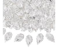 CRAFTYMELODY 120Pcs Leaf Pattern Charms Silver Plated Brass Leaf Beading Decorations Charms Leaves Pendants for Jewelry Making DIY Crafts Necklace Bracelet Earrings Keychains Supplies