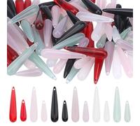 CRAFTYMELODY 120Pcs Teardrop Transparent Resin Pendants 12 Colors Mixed Color Water Drop Charms Bulk for Jewelry Making Accessory Supplies Bracelet Necklace Earring DIY Craft Women Gift