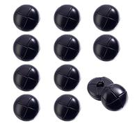 CRAFTYMELODY 12Pcs Genuine Leather Shank Buttons Black Football Buttons with Shank Half Round Sewing Button Garment Accessories for DIY Suits Dress Skirts Coats Jackets Clothing Embellishment