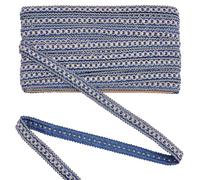 CRAFTYMELODY 13.12 Yards Dark Blue Braid Tirm 3/4 Inch Gimp Braid Trim Fringe Trims Fabric Ribbon Decorative Fabric Trims for Upholstery Costume DIY Crafts Jewelry Making Curtain Costume Decoration