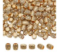 CRAFTYMELODY 150Pcs Large Hole Beads Column Tube Tibetan Style Alloy European Beads Barrel Metal Spacer Bead Charm Craft Supplies for Bracelet Necklace Earring Jewelry Making DIY Craft