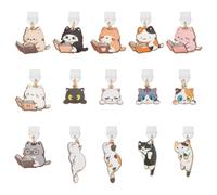 CRAFTYMELODY 15Pcs Type C Dust Plug Charm Phone Dust Plugs with Alloy Enamel Cat Pendants Mobile Dustproof Plugs Cute Kindle Charms USB C Port Caps Protector for Most Type C Phones