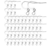 CRAFTYMELODY 160Pcs Earring Hooks Stainless Steel Ear Wire Fish Hooks with Horizontal Loop French Earwires Jewelry Finding Parts for Jewelry Making Women Adults DIY Dangle Earrings Crafts Supplies