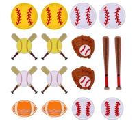 CRAFTYMELODY 16Pcs 8 Style Baseball Patches Embroidery Baseball Bat Gloves Patches Sport Applique Repair Vintage Sew Iron on Applique DIY Craft Accessories for Clothing Jacket Jeans Backpack Hat Bags