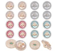 CRAFTYMELODY 16Pcs Bee Round Metal Button Mixed Color 3D Bee Round Button Metal Rhinestone Honey Bees Buttons Round Shape Buttons with Bees Rhinestones for Wedding Dress DIY Sewing Crafts Accessories