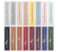 CRAFTYMELODY 16Pcs PU Leather Zipper 10.6×2.3Inch Crochet Zippers with Holes Mixed Color Rectangle Crochet Zippers Handbag Sewing Zipper Frames with Hole for DIY Purse Sewing Handicraft Accessories