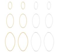 CRAFTYMELODY 180Pcs 6 Styles Brass Linking Rings Oval Connector Rings Open Bezels Link 16/30/40mm Hollow Pendant Blanks Frame Earring Hoops for Earring Jewelry Making Findings DIY Crafts Supplies