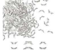 CRAFTYMELODY 180Pcs 6 Styles Metal Angel Wing Beads, Antique Silver Spacer Beads Tibetan Alloy Fairy Wing Vintage Loose Charms Bulk for Bracelet Necklace Jewelry Making Accessories DIY Craft