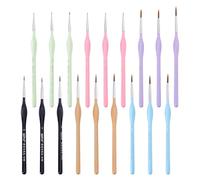 CRAFTYMELODY 18Pcs Detail Paint Brushes Set Mixed Color Plastic Miniature Paint Brush for Fine Detailing Aesthetic Pastel Small Miniature Fine Tip Detail Brushes Kit for Acrylic Oil Watercolor Craft