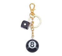 CRAFTYMELODY 1Pcs 8 Ball Keychain Resin Black Pool Ball Dice Keychain with Alloy Rings Swivel Lobster Claw Clasps Lucky NO.8 Ball Jewelry Gift Bag Hanging Accessories for Bag Purse Handbag Charm