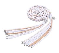 CRAFTYMELODY 1Pcs Handfasting Cord White Wedding Lasso Handfasting Cord Cotton Wedding Lasso Rope with Pendants Handmade Cotton Weddings Cords with Metal-Tipped Ends Lazos para Boda Wedding Cords
