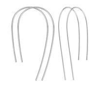 CRAFTYMELODY 2 Pairs Threader Hoop Earrings Sterling Silver Ear Wire Loop Pull Through 21x39x0.9mm Upside Down Hoop Earrings U Shape Needle Drop Dangle Threader Hoops for Women Platinum