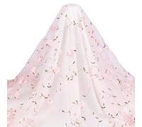 CRAFTYMELODY 2 Yards Flower Embroidery Mesh Lace Fabric Polyester Soft Tulle Fabric Clothing Accessories for Sewing DIY Bridal Veils Dress Custom Clothes Party Dress Home Decoration