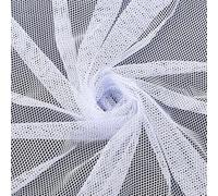 CRAFTYMELODY 2 Yards White Mesh Fabric 62 Inch Soft Cotton Mesh Netting Sheer Tulle Fabric Slightly Stretchy Soft Voile Solid Mosquito Net Fabrics for Sewing Making Crafts Clothes Decor