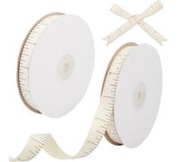 CRAFTYMELODY 20 Yards Ruler Ribbon Twill Tape Cotton Ribbons 5/8 Inch Back to School Teacher Themed Decorations Supplies with Measuring Tape Printed for Gift Wrapping Crafts Sewing Wreaths