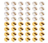 CRAFTYMELODY 200Pcs 7mm Crimp Bead Covers Golden Silver Textured Brass Half Round Open Clamp Knot Cover Terminator End Tips Bead Knot Cap for Bracelet Necklace DIY Jewelry Making Crafts Supplies