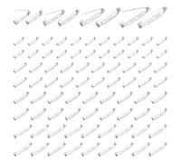 CRAFTYMELODY 200Pcs Brooch Pin Backs 4 Sizes Bar Pin Backs 20/25/30/35mm Silver Safty Locking Clasps for Lapel Men Women Suit Tie Necktie Hat Scarf Clothing DIY Craft Name Tag Jewelry Making