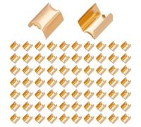 CRAFTYMELODY 200Pcs End Fasteners Crimp Iron Cord Ends Rectangle Folding Crimp Ends 12x8mm Leather Rope Ribbon Clips End Clamps for Bracelet Necklace Macrame Tassel Jewelry Making DIY Craft Gold