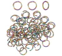 CRAFTYMELODY 200Pcs Rainbow Open Jump Rings 304 Stainless Steel Round Jump Rings 6x0.8mm Linking Connectors Jewelry Round Links for DIY Bracelet Earrings Necklace Jewelry Crafts Making