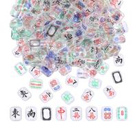 CRAFTYMELODY 200Pcs Tiny Mahjong for Miniatures Resin Things Resin Cabochons Mixed Color Nail Art Decoration Accessories Micro Landscaping Garden Home Decoration Craft Projects Supplies