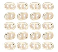 CRAFTYMELODY 20Pcs 18K Gold Stopper Beads Double Hole Silicone Slider Brass Loose Spacer Beads for Jewelry Making Accessory Supplies DIY Craft Leather Cord Bracelets Necklace Dangle Earring