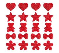 CRAFTYMELODY 20Pcs 5 Styles Case Charms Resin Opaque Phone Case Charms Big Red Bling Charm 3D Resin Heart Bowknot Star Flower Bear Charm with Flat Back for Jewelry Making Scrapbooking Crafts