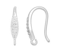 CRAFTYMELODY 20Pcs Brass Micro Pave Clear Cubic Zirconia Earring Hooks Earwires with Vertical Loop French Rhinestone Earring Making Findings