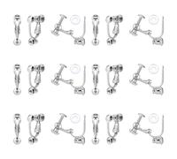 CRAFTYMELODY 20Pcs Clip on Earring Converter Brass Earring Clip with Post Screw Back 20Pcs Silicone Earrings Pad Platinum Clip on Earrings Findings Non Pierced for Women Jewelry Making Accessory