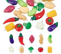 CRAFTYMELODY 20Pcs Cute Vegetable Charms 10 Styles 3D Resin Pendants Eggplant Broccoli Peanut Potato Cucumber Lettuce Corn Pepper Tomato Pendant with Loop Colorful Dangle Charm for DIY Jewelry Making