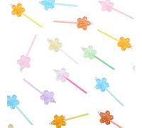 CRAFTYMELODY 20Pcs Lollipops Resin Charms Mixed Color Flower Lollipop Charms Candy Dangle Pendants Lollipops Charm Pendant Bulk for Earrings Bracelets Necklaces Jewelry Making DIY Crafts Supplies