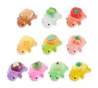 CRAFTYMELODY 20pcs Mini Resin Luminous Turtle Figurines Fruit and Vegetable Series Turtle Mini Model Miniature Bulk Micro Landscape Accessories Pretending Prop Decorations