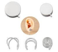 CRAFTYMELODY 20Pcs Pressure Earrings for Keloids 5 Styles 304 Stainless Steel Compression Clip-on Earrings Non-pierced Pressure Earring Flat Round Spiral Keloid Treatment Earring for Women Men Ladies