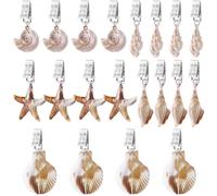CRAFTYMELODY 20Pcs Tablecloth Weights 5 Styles Acrylic Seashell Conch Starfish Shape Tablecloth Weights Clips BurlyWood Ocean Theme Table Cover Weight for Home Picnic Outdoor Camping Party