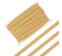 CRAFTYMELODY 21.87 Yards Gimp Braid Trim Centipede Lace Ribbon Sewing Decorative Gimp Ribbon Embellishments Clothes Accessories for DIY Sewing Crafts Pillowcase Hat Curtain Home Decoration Gold